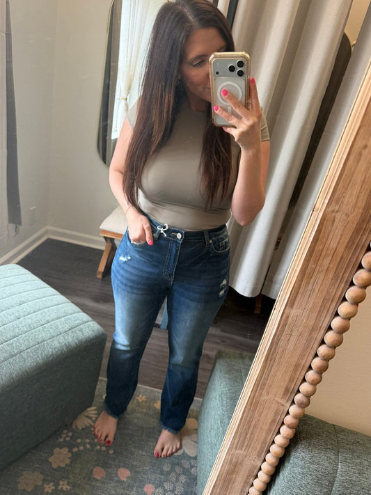 High Rise Cropped Denim