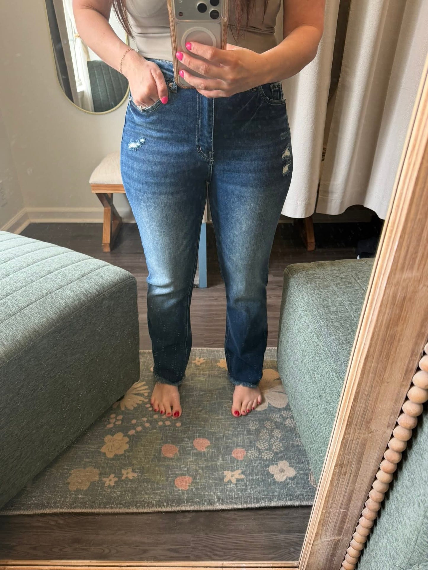 High Rise Cropped Denim