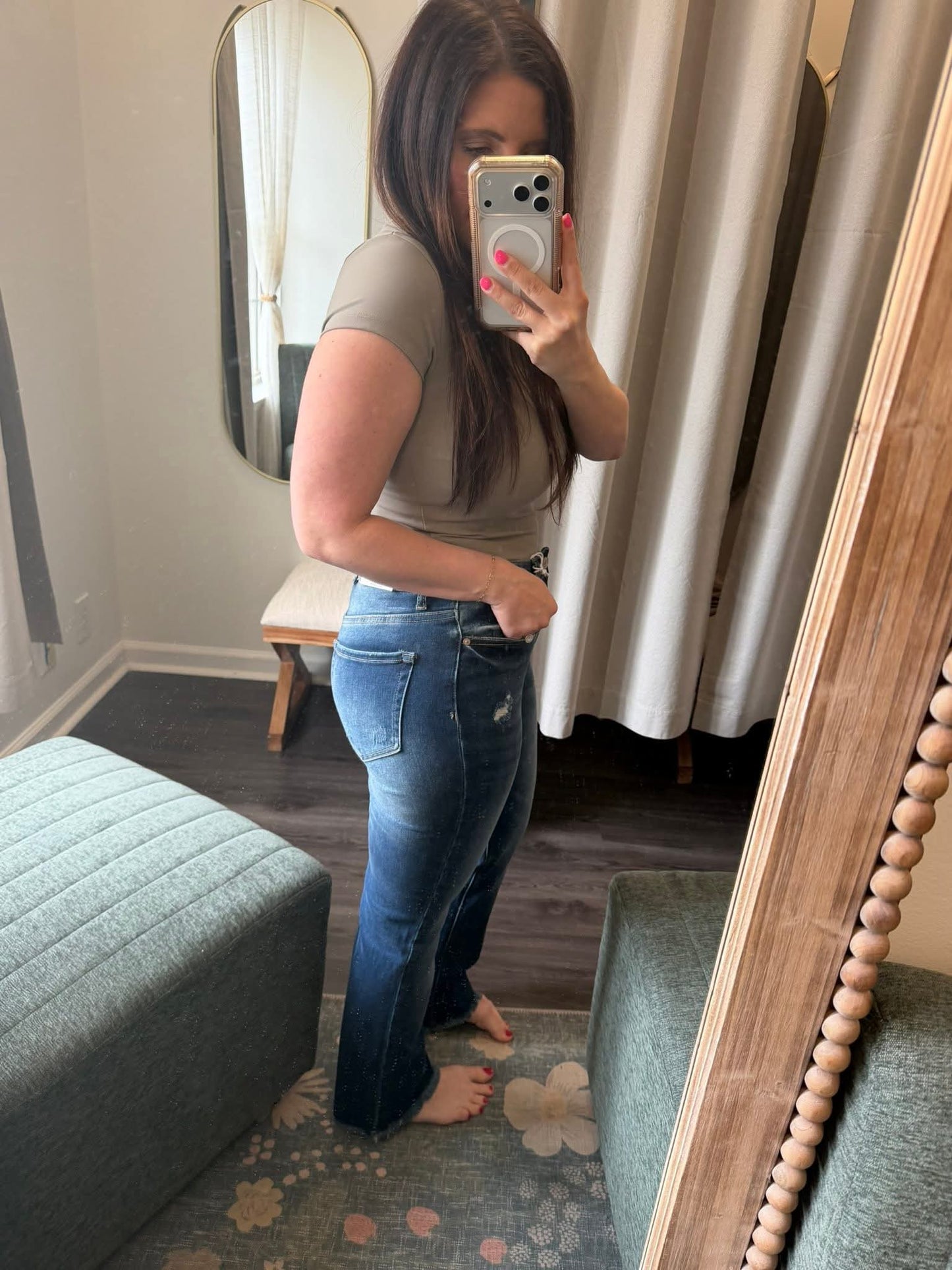 High Rise Cropped Denim