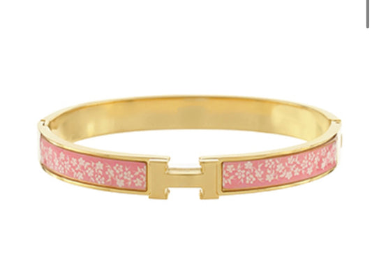 H Cuff Bracelet Pink